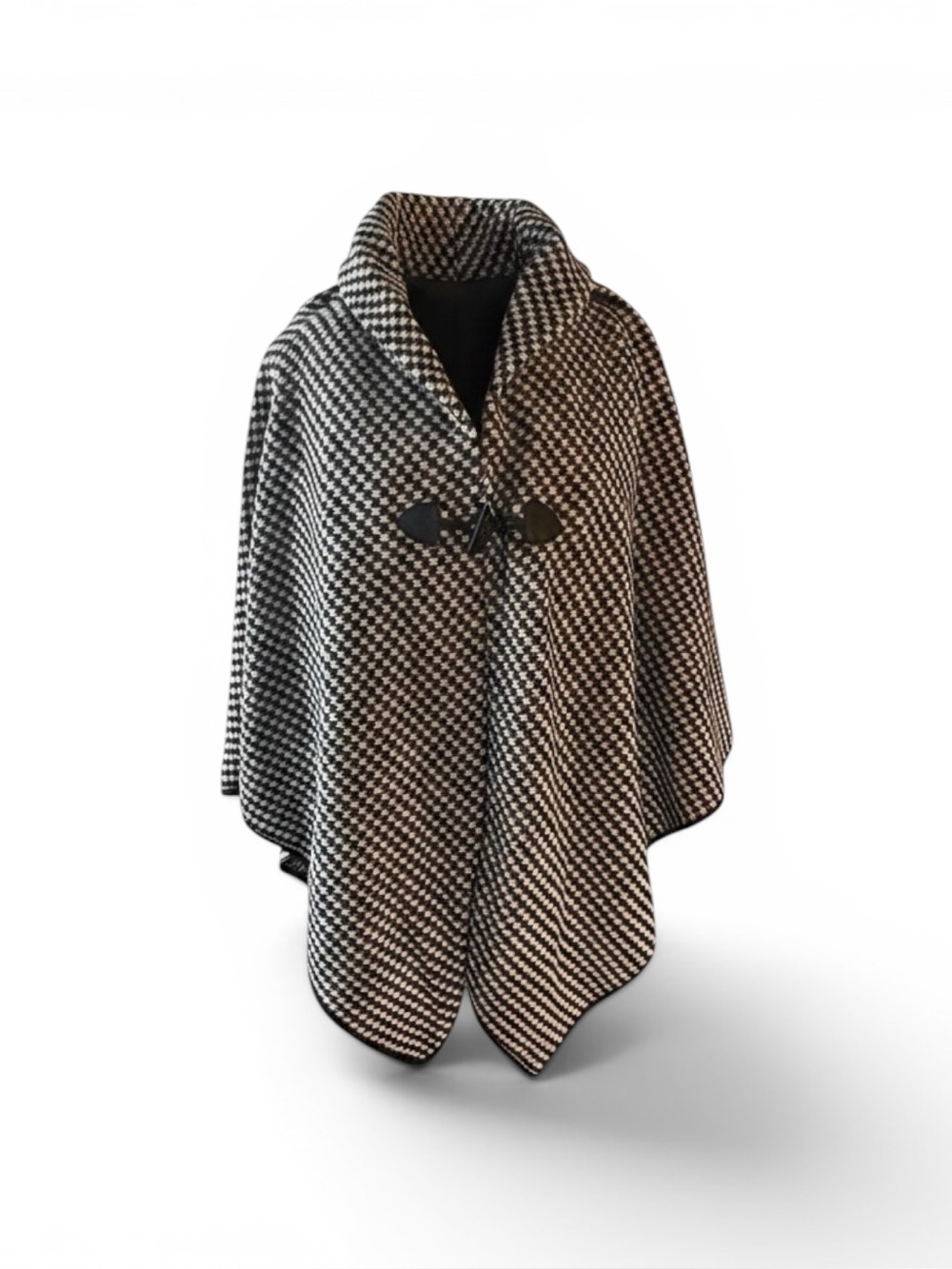 NWT David & Young New York Black and White Houndstooth Cape